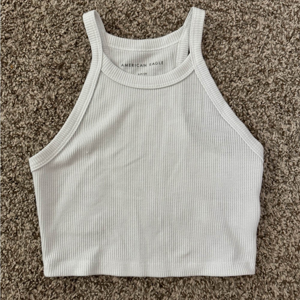 White American Eagle Cropped Tank